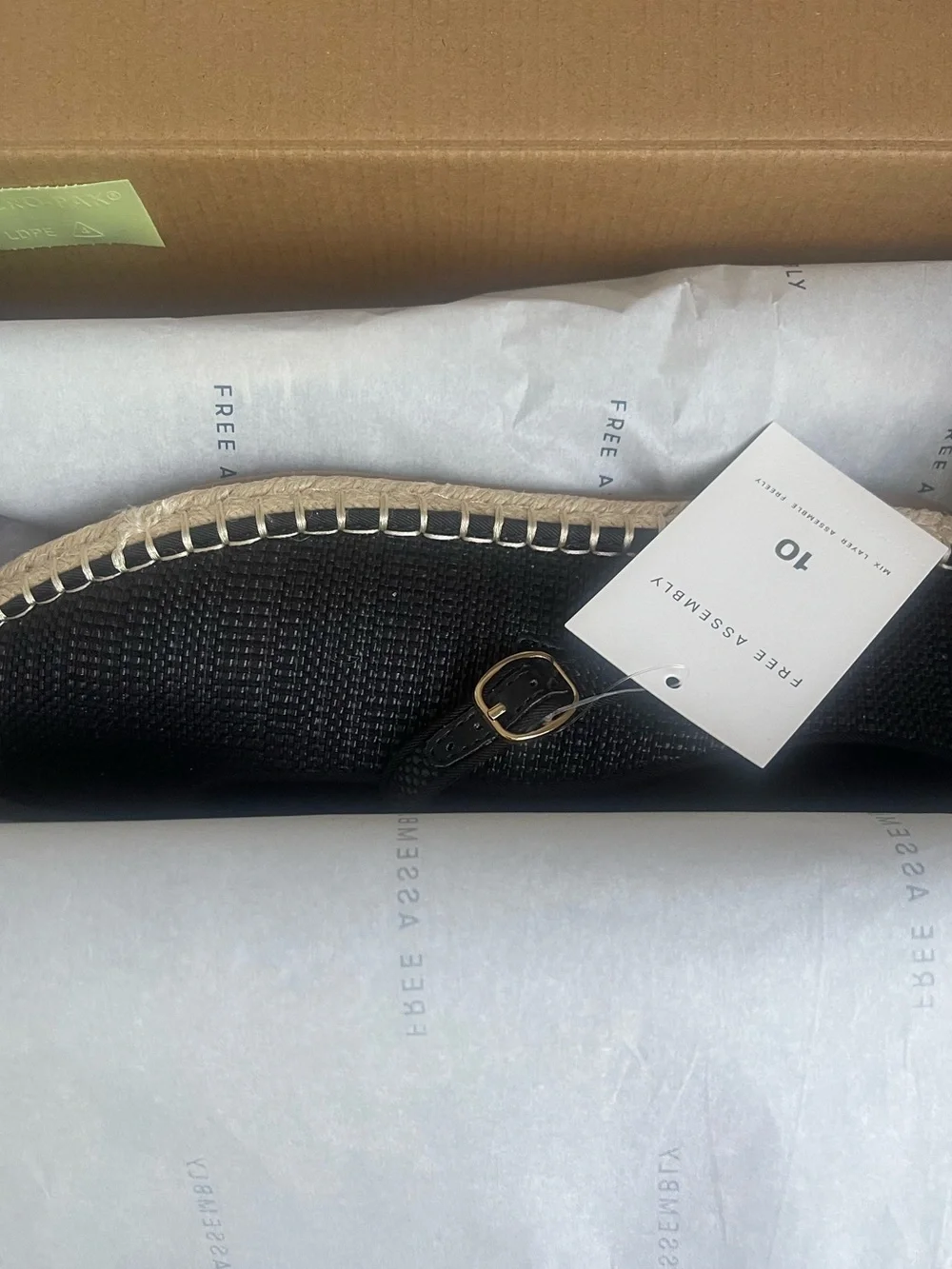 Free Assembly Black Woven Mary Jane Espadrilles Size 10